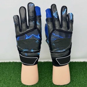 Men's Leather Anti-Slip Black Yellow Baseball Batting Gloves High Dexterity Quick-Dry Wrist Support Reinforced Palm Premium <b>Hook</b> - Product Image 5