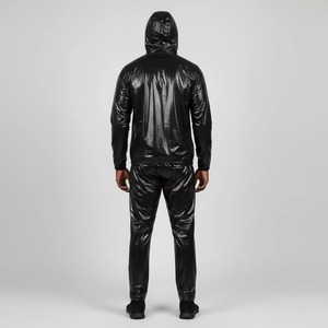 Combinaison de sauna à capuche pour homme, fermeture éclair, fibre de polyéthylène, toutes saisons, vêtements de sport pour la transpiration - Product Image 6