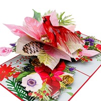 Viet-craft - Linterna Floral Navideña 3D, Tarjeta de Felicitación de Papel Hecha a Mano, Impresión Offset, Regalo de Bendición Festiva, Ramo de Flores