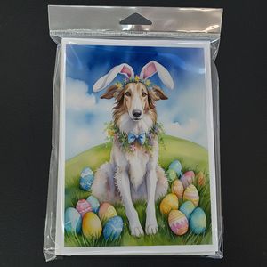 Borzoi Easter Egg Hunt Whimsical A7 Size 5x7 Blank <b>Note</b> <b>Cards</b> Pack of 8 with Envelopes for <b>Greeting</b> <b>and</b> <b>Note</b> Writing - Product Image 3