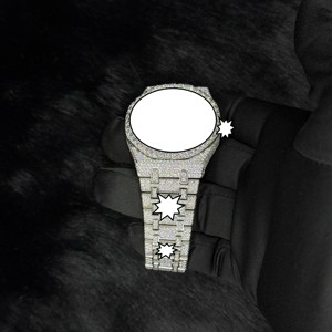 Reloj de Acero Inoxidable Premium con Diamantes de Moissanita, Movimiento Mecánico, Revestimiento Antidecoloración para Ocasiones Especiales, Venta al Por Mayor - Product Image 6