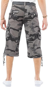 Pantalones Cortos Casuales de Hombre, Talla Grande, hasta la Rodilla, con Cordón Ajustable, de Poliéster/Algodón Impermeable, con Estampado a Cuadros Vintage Personalizado - Product Image 4