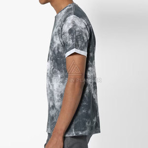 เสื้อยืดสตรีทแวร์ดีไซน์ล่าสุด ผ้าฝ้าย 100% ทรงหลวม สีพื้น สำหรับผู้ชาย ไซส์ผู้ใหญ่ ลายพิมพ์แบบฟอกสี - Product Image 2