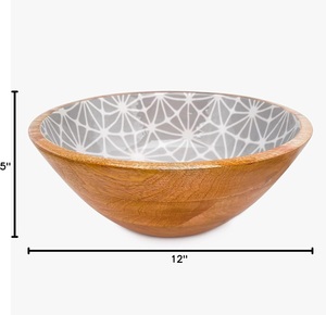 Tazón de Madera Multiusos para Mezclar Ensaladas, Servir Bocadillos, Frutos Secos y como Centro de Mesa Decorativo - Product Image 6
