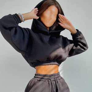 ชุดวอร์มกำมะหยี่ผู้หญิงปี 2026 พร้อมโลโก้สั่งทำพิเศษ เสื้อฮู้ดและกางเกงขายาวผ้าฟลีซอุ่นๆ ชุดออกกำลังกายแขนยาวสำหรับฤดูหนาว - Product Image 5