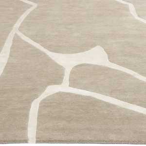 Alfombra Moderna Abstracta Anudada a Mano de Lana de Nueva Zelanda - Product Image 3