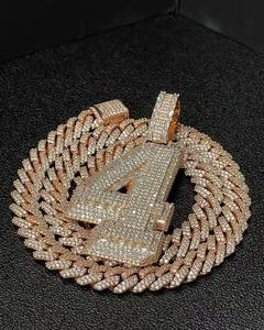 Rose Gold Plated Moissanite Number Letter Name <b>Pendant</b> Iced Out HipHop Charms Custom <b>Initial</b> Letter <b>Pendant</b> Rapper Bling <b>Pendant</b> - Product Image 3