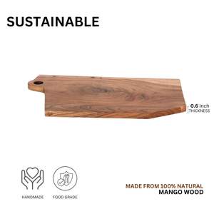Planche à découper en bois épais de style boucher pour une performance optimale avec une structure en bois massif robuste, planche à découper au meilleur prix en gros - Product Image 3
