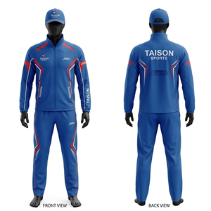 Premium 280 GSM Polyester Interlock Grey Navy Panel <b>Table</b> <b>Tennis</b> Tracksuit Sublimation Print Heat Transfer Custom Logo - Product Image 2