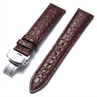 Bracelet de montre en cuir véritable de luxe Hiend Industries, fermoir papillon réglable 16-24 mm, bracelet de remplacement pour montres intelligentes HI-1164