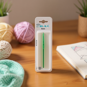 Uncinetto Ilan 4 mm in alluminio verde per lavori a maglia e artigianato - Product Image 2