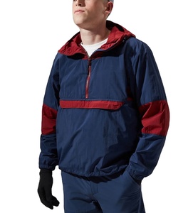 Custom Breathable Designer Windbreaker Jacket Plus Size Quick Dry Color <b>Block</b> Outdoor Street Wear Woven Fabric Windproof Jacket - Product Image 1