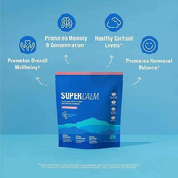 Supercalm Poudre d'électrolytes en poudre pour boisson, réducteur de cortisol et complément pour le sommeil, sans sucre, sans OGM, saveur framboise-citron