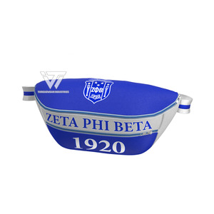 Riñonera de Piel Sintética Bordada Personalizada al por Mayor de la Hermandad Griega Zeta Phi Beta, Estilo Moderno para Todas las Temporadas - Product Image 1