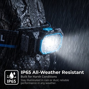 ไฟฉายคาดศีรษะ LED พกพา 120LM กันน้ำ IP65 ได้รับการรับรองมาตรฐาน CE ใช้แบตเตอรี่ AA สำหรับตั้งแคมป์ วิ่ง แสงคู่ (แสงขาวเย็น แสงแดง) - Product Image 4