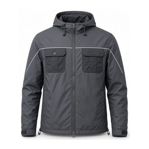 Chaqueta Anorak con Capucha Verde Oliva, Chaqueta Cortavientos para Hombre, Resistente, Transpirable, para Senderismo y Actividades al Aire Libre - Product Image 4