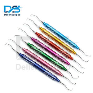 Kit dentaire 7 Curettes Gracey à manche creux, multicolores, en acier inoxydable, pour détartrage chirurgical et composite dentaire manuel - Product Image 2