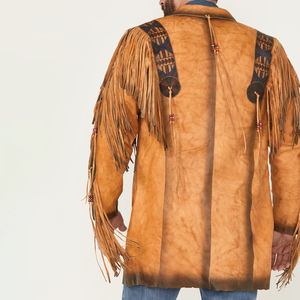 เสื้อแจ็คเก็ตคาวบอย OEM ผู้ผลิตเสื้อผ้าขายส่ง รุ่นใหม่ คุณภาพสูง เคลือบผิว ทรงยาว บาง โลโก้ด้านหน้า สไตล์ตะวันตก - Product Image 2