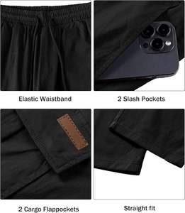 Pantalon cargo moderne slim pour homme en sergé de coton extensible, coupe ajustée à la cheville, style décontracté chic, multi-poches, pour l'extérieur - Product Image 5