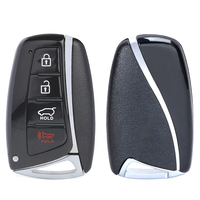 Coque de clé de voiture NHKEY pour Santa Fe SUV 2013-2018, 4 boutons, clé intelligente avec lame HY18R, boîtier en alliage d'aluminium