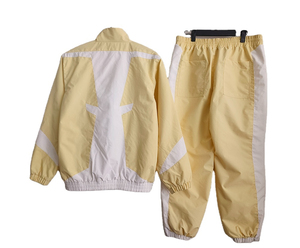 Custom Fashion Wholesale Streetwear Casual Men Patchwork Windbreaker Sportswear Gym Tracksuit 2 Piece <b>Set</b> - Product Image 6
