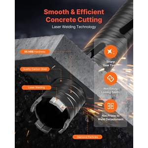 Foret diamanté à carottage sec de 2 pouces de diamètre, profondeur de perçage de 9-1/2 pouces, filetage interne 5/8-11, 3 forets pour maçonnerie et béton - Product Image 6