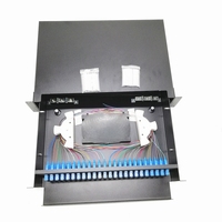 DAMU Panneau de brassage ODF à fibre optique 48 ports SC UPC, 19 pouces, pour montage en rack, en acier laminé à froid avec tiroir coulissant, pour distribution réseau FTTH, CE