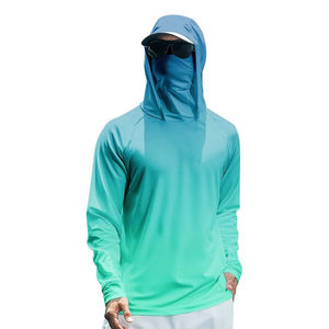 Sudadera con Capucha de Pesca de Manga Larga para Hombre, Protección Solar UPF 50, Anti-UV, Color Sólido, Transpirable - Product Image 1