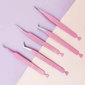 Precision Stainless Steel Eyelash Tweezers Curved Tip Smooth Pointed Fiber Extension Tools - Product Image 4