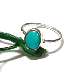 Natural Arizona Turquoise Gemstone <b>Ring</b> 925 Solid Sterling Silver <b>Ring</b> Beautiful Arizona Turquoise Cabocho <b>Ring</b> - Product Image 2