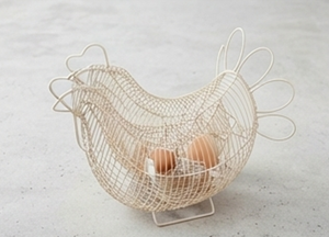 Premium Metal Wire Egg <b>Basket</b> With Handles For Food Storage Bird Design Kitchen Organizer Stylish Home Accent - Product Image 4