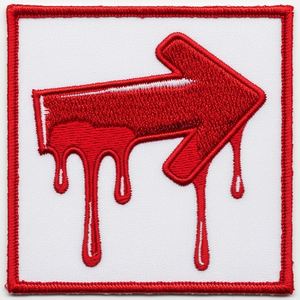 Parches Termoadhesivos Personalizados de Flecha Roja con Efecto Goteo para Ropa, Emblema de Bordado a Máquina con Diseño de Graffiti Moderno, Aplique para Coser en Sudaderas con Capucha y Gorras - Product Image 1