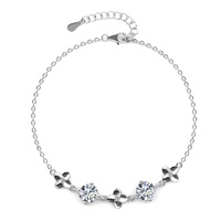 Neuer Luxus Sterling Silber Labor gewachsen Moissan ite Diamond Flower verstellbarer Armband schmuck für Frauen Destiny Jewell ery
