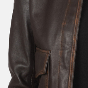 Blouson aviateur en cuir véritable marron REBA SPORTS IMPEX pour femme, manches longues, col montant, simple boutonnage, respirant, fermeture éclair. - Product Image 6