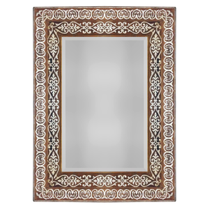 Miroir mural de luxe incrusté de nacre pour cadeaux de Noël, design unique, cadre de miroir incrusté d'os, design personnalisé, cadre en os - Product Image 1