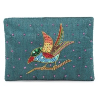 Porte-monnaie de soirée en satin brodé et perlé pour femme, style 2022, personnalisé avec motif abeille, moineau, cœur, fermeture éclair, qualité supérieure