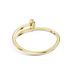 Bracelet jonc pour homme serti de diamants – Entièrement pavé de diamants de laboratoire VVS DEF CVD, style bypass, en or 9K, 10K, 14K et argent 925 - Product Image 4