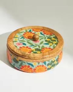 Boîte à chapati en bois traditionnelle, récipient de rangement pour pain roti - Product Image 3