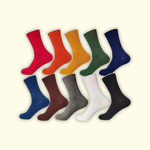 Business <b>Men's</b> Casual <b>Socks</b> ODM Quality Custom Crew Dress Made in Vietnam Solid Color Anti-Bacterial Breathable Ribbed Cotton - Product Image 1