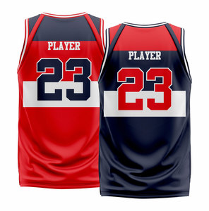 Uniformes de Baloncesto para Equipo, Rojo Marino, Sublimados, Sin Mangas, Cuello en V, Transpirables, de Poliéster, Unisex para Adultos, para Todas las Temporadas - Product Image 3