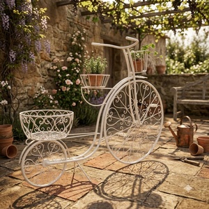 Support à plantes vintage en fer forgé, 3 niveaux, revêtement époxy, porte-pot de fleurs en métal pour décoration de jardin extérieur - Product Image 3