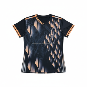Uniforme de Bádminton para Mujer, Estampado, Cuello en V, Manga Corta, Transpirable, Personalizado, OEM, Venta al Por Mayor - Product Image 4