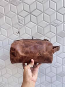 Nuevo Organizador de Artículos de Aseo de Cuero Genuino de Diseño, Kit de Afeitado para Hombre y Mujer, Bolsas de Cosméticos de Viaje de Cuero Real, Bolsas de Maquillaje - Product Image 3