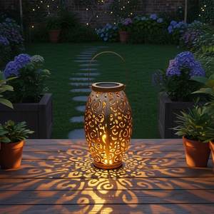 Linterna Solar para Exteriores, Lámparas Colgantes de Jardín, Luces Solares con Asa, Metálicas Retro, Impermeables - Product Image 4