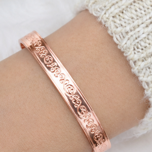 Authentic Filigree <b>Engraved</b> Pure Metal Open Cuff <b>Bangle</b> Bracelet Fashionable Metal Jewelry Exquisite Craftsmanship - Product Image 6