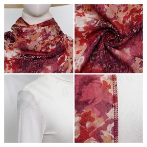 Pañuelo Largo de Seda con Estampado Floral para Mujer, Elegante, Multifuncional, Accesorio de Moda para Todas las Temporadas - Product Image 4