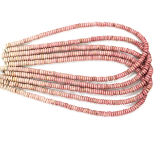 Cuentas Redondas Planas de Rodonita Natural |   Cuentas de Piedras Preciosas Bio Rosa Lisas al por Mayor |   Cadena de 15 pulgadas | Suministros para la Fabricación de Joyería - Product Image 2