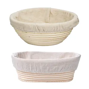 Paniers à pain traditionnels en rotin, formes ronde et ovale, bols de cuisson en rotin avec doublure, vente en gros du Vietnam - Product Image 1