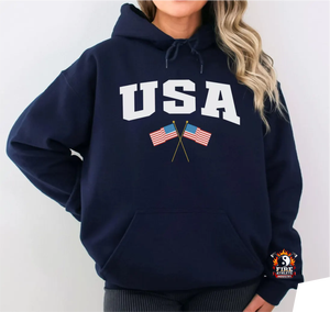 Servicio OEM ODM Sudadera con Capucha con Bandera de EE. UU. |   Sudadera con Capucha Estilo Universitario |   Sudadera con Bandera Americana Vintage para Ropa Urbana Patriótica - Product Image 1