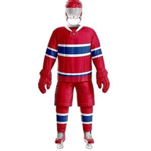 Maillot de hockey sur glace personnalisé avec lacets blancs pour hommes et jeunes, vente en gros, tenue d'équipe, uniforme de hockey sur glace à col ras du cou - Product Image 5